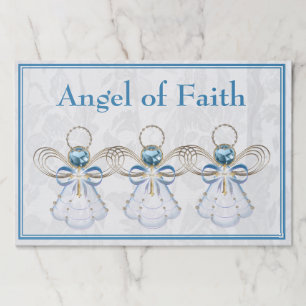 Your Text: Blue Filigree Christmas Angel of Faith Paper Pad