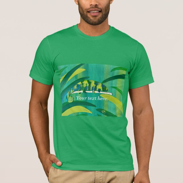 Your text Blue Green Yellow Chameleon Tshirts (Front)