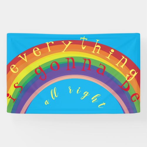 Your Text  Blue Skies Rainbow Banner