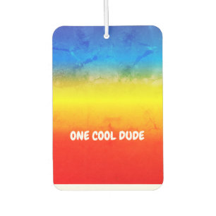 (Your Text) Blue / Yel / Orange Tropical Gradient Air Freshener