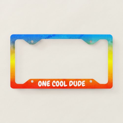 Your Text Blue  Yel  Orange Tropical Gradient License Plate Frame