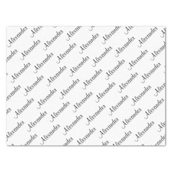 Your Text: Boy's Girl's Name Black/white Birthday  Tissue Paper by NancyTrippPhotoGifts at Zazzle