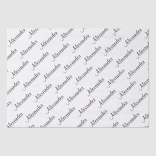 Your Text: Boy's Girl's Name Black/White Birthday Tissue Paper