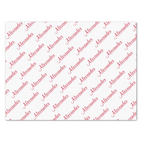 Your Text Boys Name Red Birthday Party Theme Tissue Paper