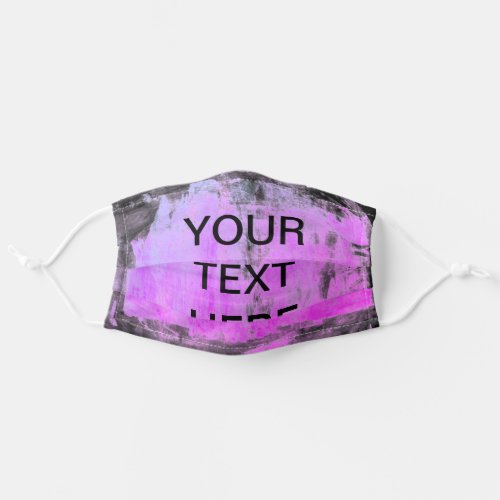 Your Text  Bright Pink Purple Magenta Background Adult Cloth Face Mask