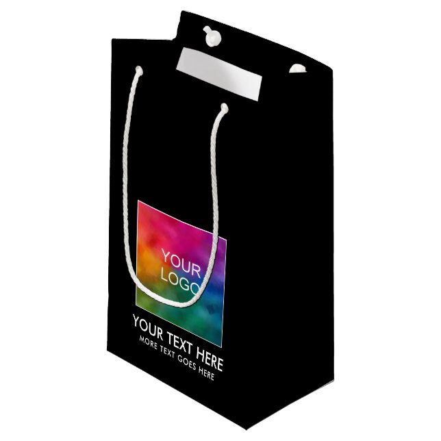 Your Text Business Logo Here Custom Template Small Gift Bag (Front Angled)