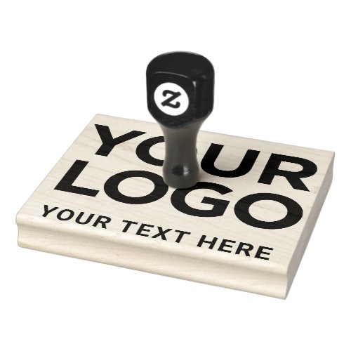 Your Text Business Name Logo Simple Large Rubber Stamp