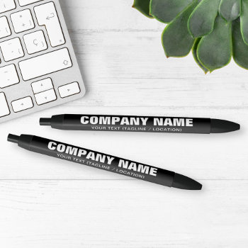 Your Text Business Promotional Black |  Black Ink Pen by marisuvalencia at Zazzle