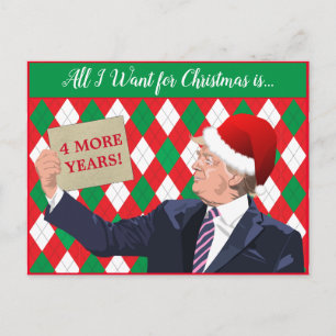 Your Text Christmas Trump 2024 Santa Hat Red/Green Postcard
