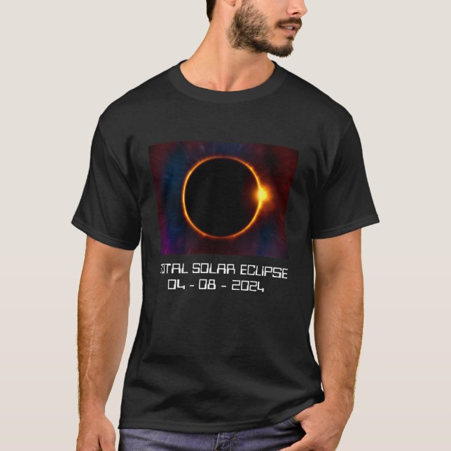 Your Text/Color 2024 Dark Solar Eclipse T-Shirt (Front)