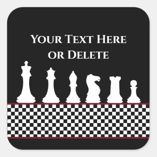 Your TextColor Chessboard Piece Chess King Black Square Sticker