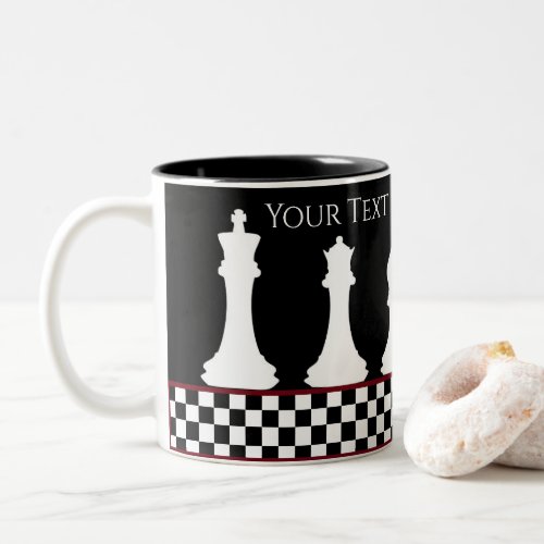 Your TextColor Chessboard Piece Chess King Black Two_Tone Coffee Mug