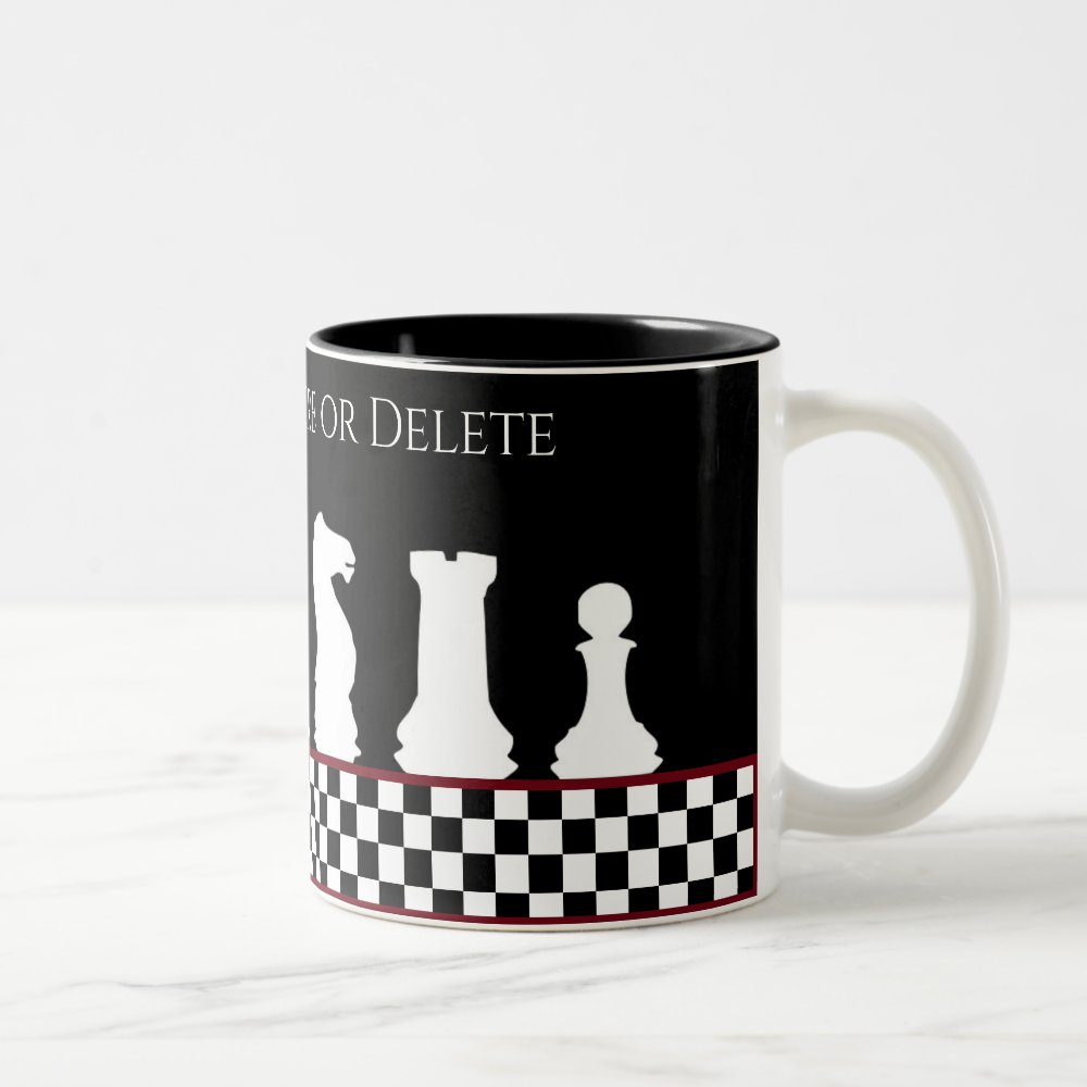 Your Text/Color Chessboard Piece Chess King Black Two-Tone Coffee Mug