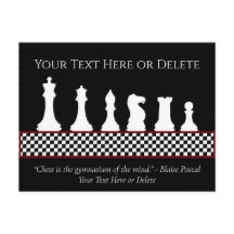 Your Text/Color Chessboard Piece Chess Quote Black