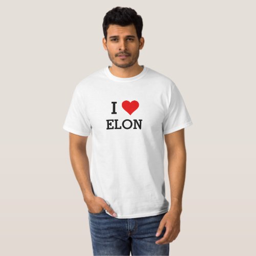 Your TextColor Classic I Love Elon Red Heart T_Shirt