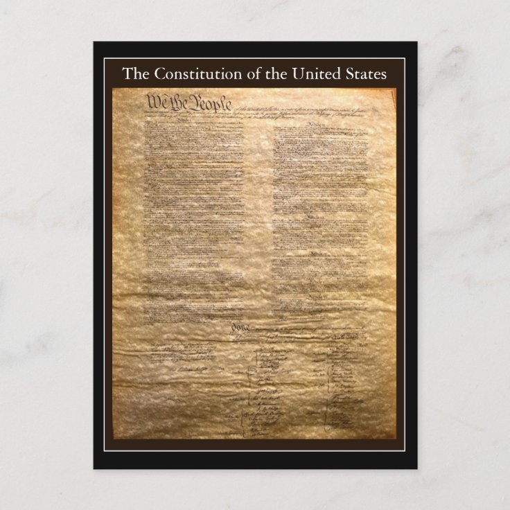 Your Text/Color Constitution of the United States Postcard | Zazzle