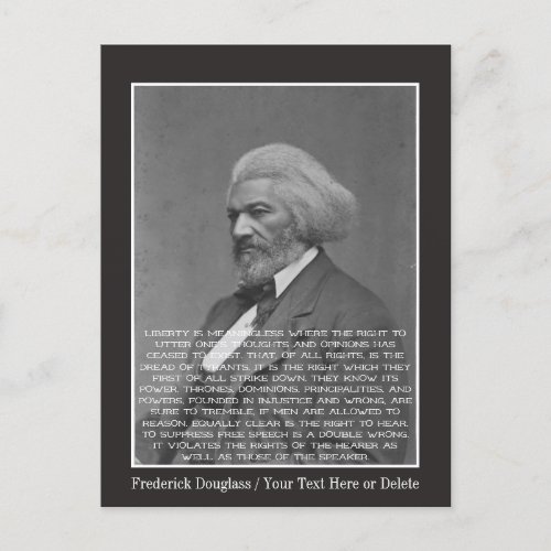 Your TextColor Frederick Douglass Black History Postcard