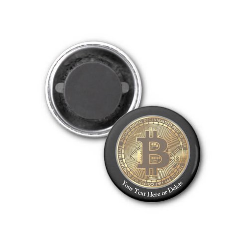 Your TextColor Gold Bitcoin Crypto Currency Money Magnet