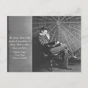 Your Text/Color Inventor Nikola Alone Time Quote Postcard