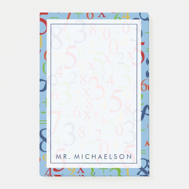 Your Text | Colorful Math Post-it Notes (Front)