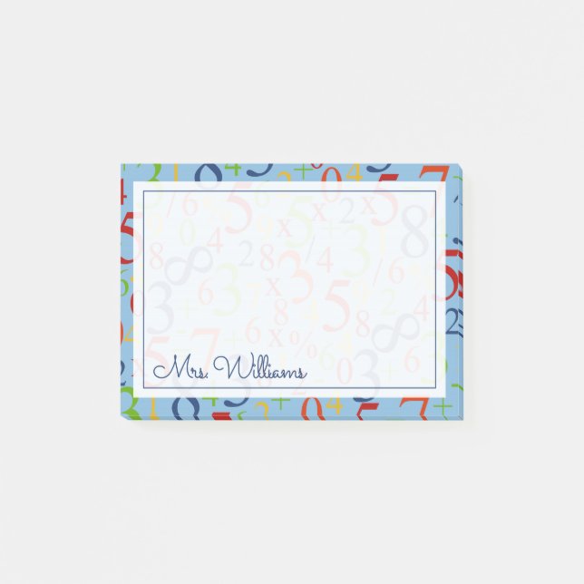 Your Text | Colorful Math Post-it Notes (Front)