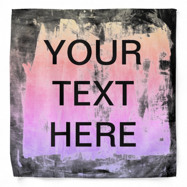 Your Text & Colorful Ombre Backround Bandana (Front)