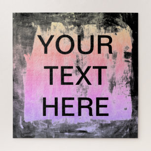 Your Text & Colorful Ombre Backround Jigsaw Puzzle