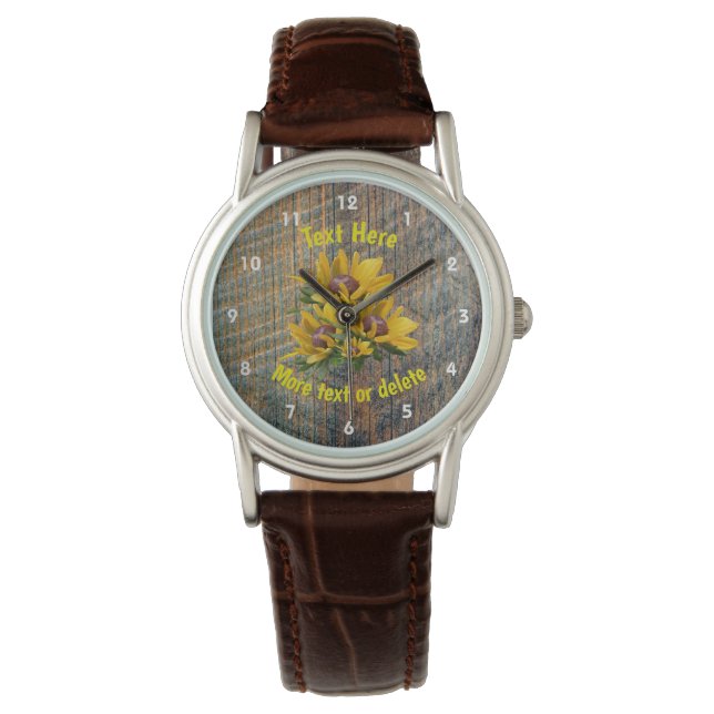 Your Text Daisy Flower Personalized   Watch (Front)