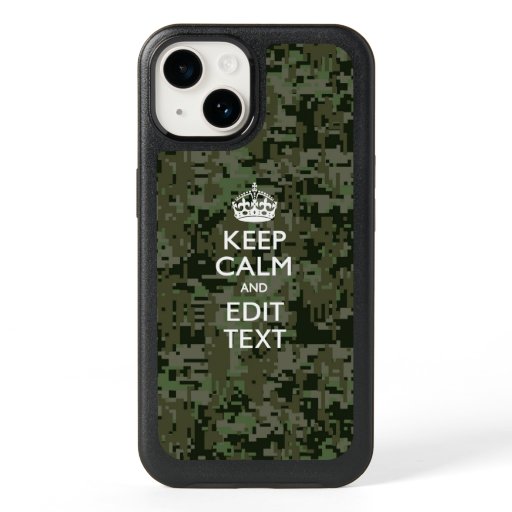 Your Text Digital Camouflage Camo Keep Calm OtterBox iPhone 14 Case