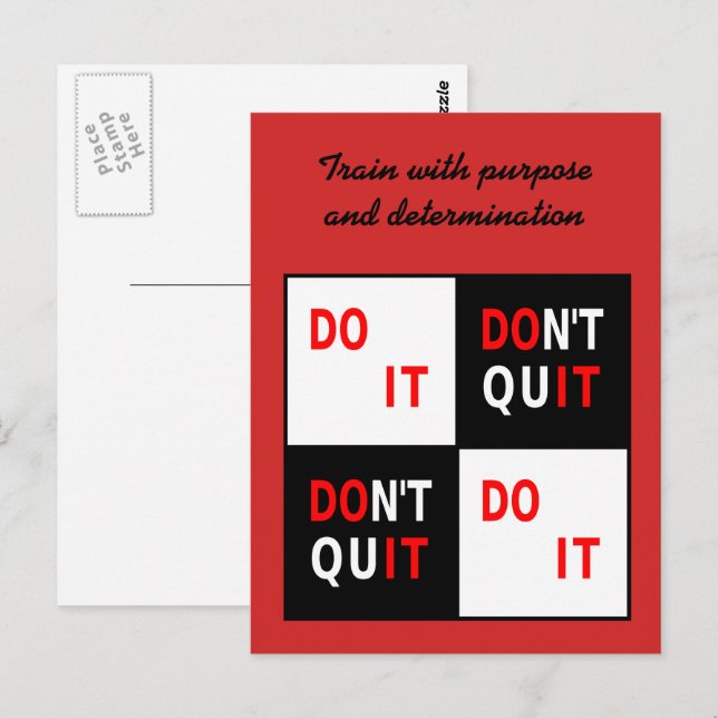 Your text Do It Don't Quit motivational Postcard (Front/Back)