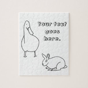 Your text, Duck and Bunny Rabbit drawing puzzles