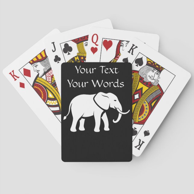 Your Text Edit Name Words White Elephant Poker Cards (Back)