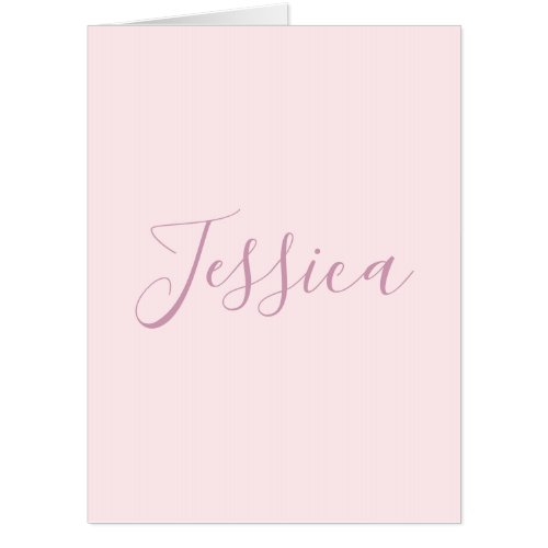 Your Text  Elegant Script  Soft Blush Pink Card
