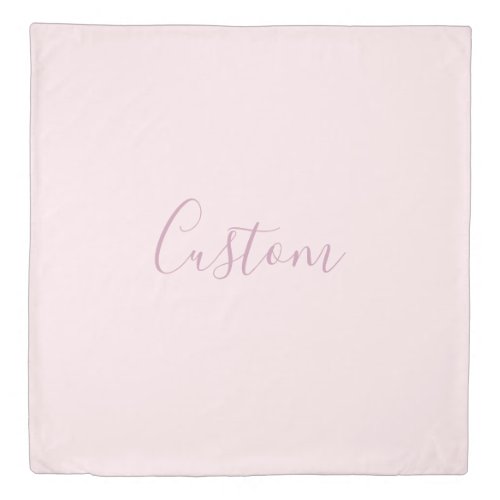 Your Text  Elegant Script  Soft Blush Pink Duvet Cover