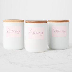 Your Text Elegant Script & Soft Blush Pink Food Label