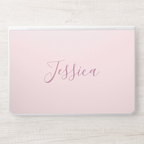 Your Text  Elegant Script  Soft Blush Pink HP Laptop Skin