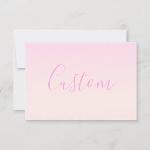 Your Text Elegant Script & Soft Blush Pink Ombre Note Card
