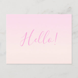 Your Text Elegant Script & Soft Blush Pink Ombre Postcard