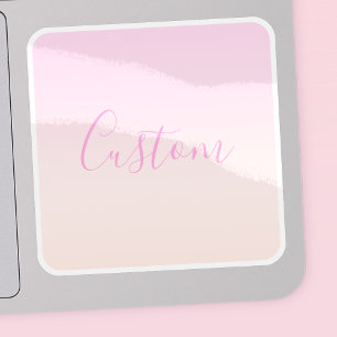 Your Text   Elegant Script & Soft Blush Pink Ombre Sticker