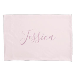 Your Text | Elegant Script &amp; Soft Blush Pink Pillow Case