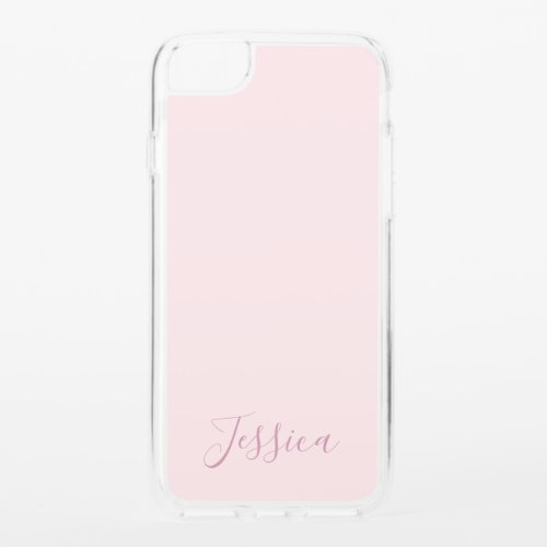 Your Text  Elegant Script  Soft Blush Pink iPhone 87 Case