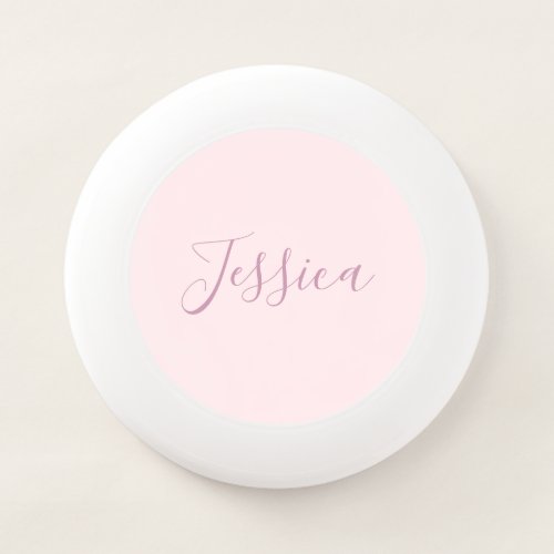 Your Text  Elegant Script  Soft Blush Pink Wham_O Frisbee