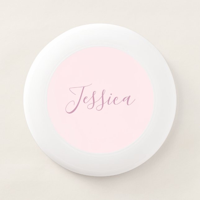 Your Text | Elegant Script & Soft Blush Pink Wham-O Frisbee (Front)
