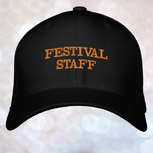Your Text Festival Staff Any Color Thread Embroidered Baseball Cap