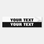 Your Text &quot;folio Extra Bold&quot; Black And White Bumper Sticker at Zazzle