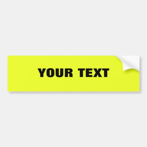 Your Text Folio Extra Bold on Yellow Bumper Sticker