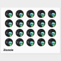 Your Text & Font Cool Green Alien Silver UFO Classic Round Sticker | Zazzle