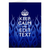Your Text for Keep Calm on Blue Racing Flames (Front)