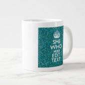 Your Text for She Who Must Be Obeyed Bling Large Coffee Mug (Front Right)