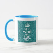 Your Text for She Who Must Be Obeyed Bling Mug (Left)